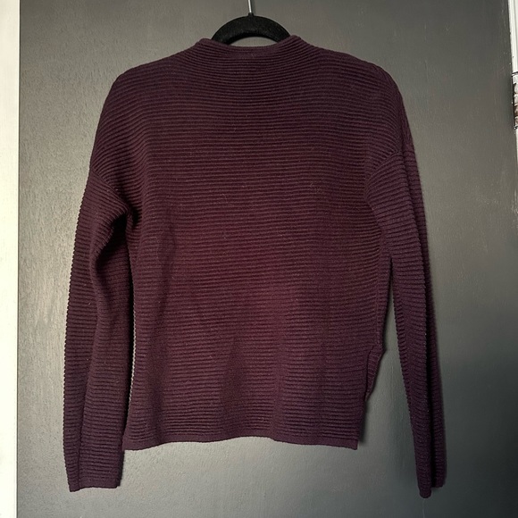Dynamite Ribbed Mockneck Plum Sweater - Size Small - Picture 4 of 6
